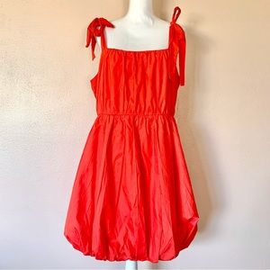 Arula Orange Red Tie Knot Bubble Dress.